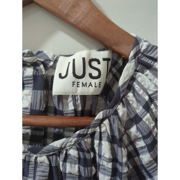 Just Female Anthropologie Hamilton Cut Out Gingham Midi Dress - Picture 4 of 6